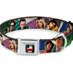 THE BIG BANG THEORY Full Color Black White Red Seatbelt Buckle Collar - The Big Bang Theory Comic Strip