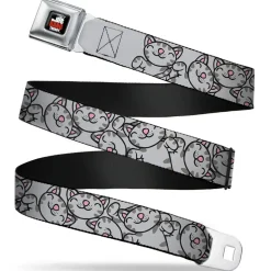 THE BIG BANG THEORY Full Color Black White Red Seatbelt Belt - Soft Kitty Poses Webbing