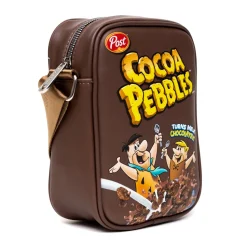 The Flintstones Bag, Cross Body, Cocoa Pebbles Fred and Barney Cereal Box Replica, Brown, Vegan Leather