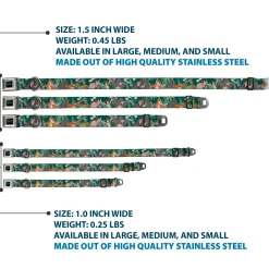 THE JUNGLE BOOK Full Color Black/Green Seatbelt Buckle Collar - The Jungle Book 8-Character Group Greens