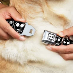 The Nightmare Before Christmas Jack Smiling Full Color White/Black Seatbelt Buckle Collar - The Nightmare Before Christmas Jack 5-Expressions Black/White