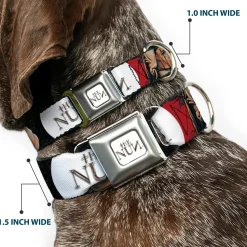 THE NUN Text Logo Full Color White/Grays Seatbelt Buckle Collar - THE NUN Sister Irene Poses Collage