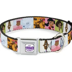 THE PROUD FAMILY Title Logo Full Color White/Purple Seatbelt Buckle Collar - The Proud Family 6-Character Block Poses