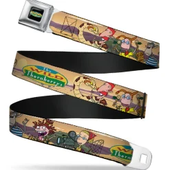 The Wild Thornberry's Logo Full Color Seatbelt Belt - The Wild Thornberry's Adventure Pose1 Tans Webbing