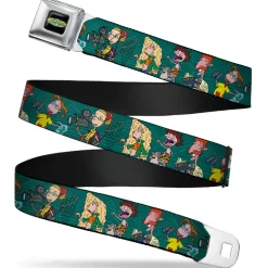 The Wild Thornberry's Logo Full Color Seatbelt Belt - The Wild Thornberry's Family Pose2 Teals Webbing