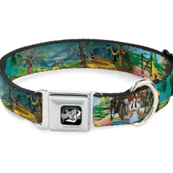 THE WIZARD OF OZ Title Logo Full Color Black/White Seatbelt Buckle Collar - The Wizard of Oz Yellow Brick Road Scenes