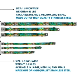 THE WIZARD OF OZ Title Logo Full Color Black/White Seatbelt Buckle Collar - The Wizard of Oz Yellow Brick Road Scenes