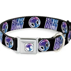 Thor Hamer Icon Full Color White/Blues Seatbelt Buckle Collar - Thor SON OF ODIN/Hamner Icon Black/White/Blues