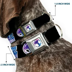 Thor Hamer Icon Full Color White/Blues Seatbelt Buckle Collar - Thor SON OF ODIN/Hamner Icon Black/White/Blues