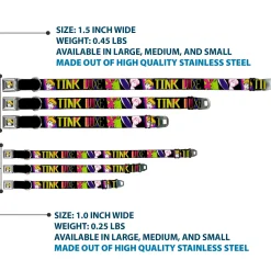 Tink Luxe Full Color Black White Seatbelt Buckle Collar - TINK LUXE Sketch Black/Multi Neon