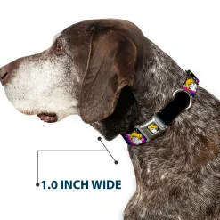 Tink Luxe Full Color Black White Seatbelt Buckle Collar - TINK LUXE Sketch Black/Multi Neon