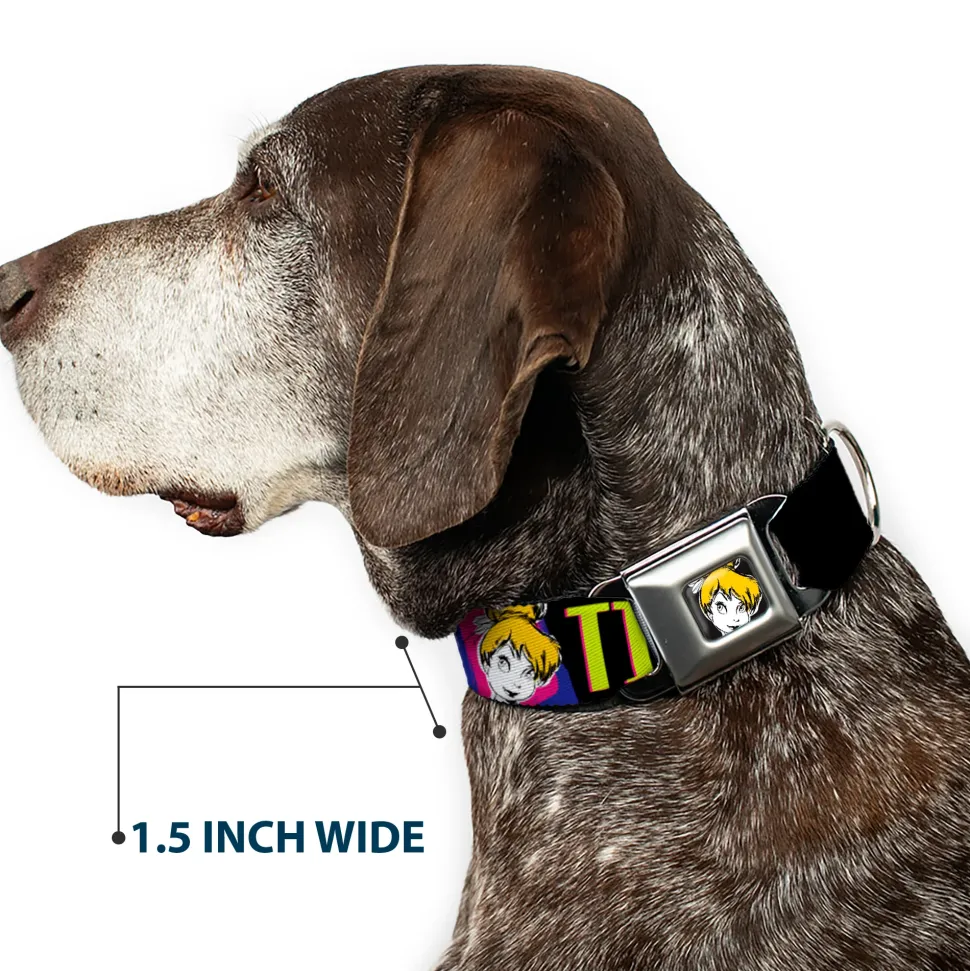 Tink Luxe Full Color Black White Seatbelt Buckle Collar - TINK LUXE Sketch Black/Multi Neon