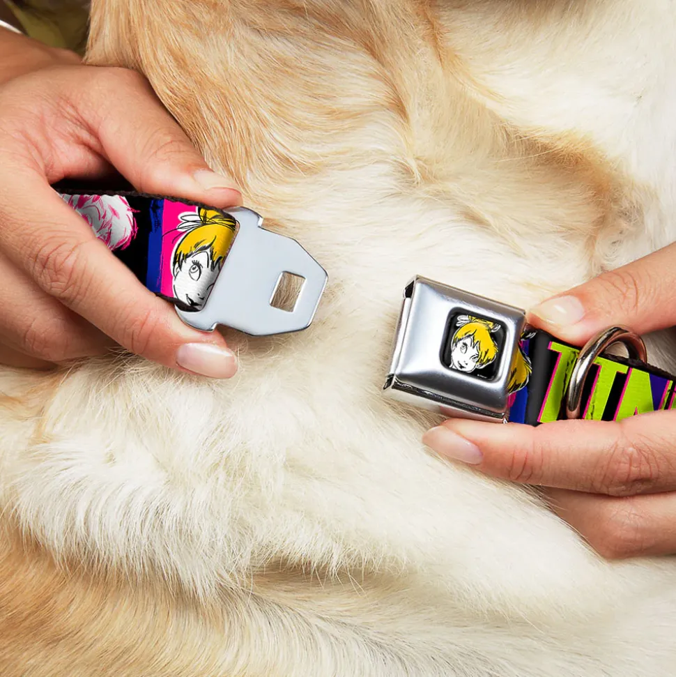 Tink Luxe Full Color Black White Seatbelt Buckle Collar - TINK LUXE Sketch Black/Multi Neon