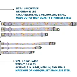 Tinker Bell CLOSE-UP Full Color Seatbelt Buckle Collar - Tinker Bell Poses Purple/Pink Fade