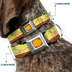Toy Story Jessie Cowboy Buckle Logo Browns Seatbelt Buckle Collar - Toy Story Jessie Bounding Cowboy Buckle Lasso Stripe Yellow/Red/Brown