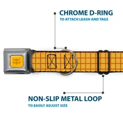 Toy Story Woody Cowboy Buckle Logo Full Color Golds Seatbelt Buckle Collar - Toy Story Woody Bounding Plaid Shirt Gold/Red