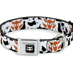 Toy Story Woody Cowboy Bull Icon Full Color Black/White Seatbelt Buckle Collar - Toy Story Woody Bounding Cowboy Cow Print White/Black/Brown