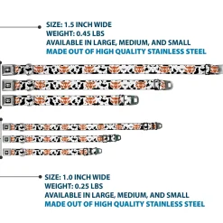 Toy Story Woody Cowboy Bull Icon Full Color Black/White Seatbelt Buckle Collar - Toy Story Woody Bounding Cowboy Cow Print White/Black/Brown