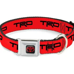 Toyota Logo Full Color Black/Red Seatbelt Buckle Collar - Toyota Racing Development TRD Logo Red/Black