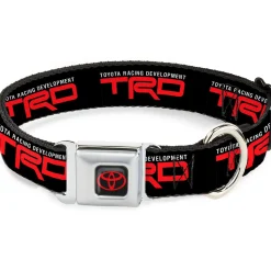 Toyota Logo Full Color Black/Red Seatbelt Buckle Collar - TOYOTA RACING DEVELOPMENT TRD Logo Black/White/Red