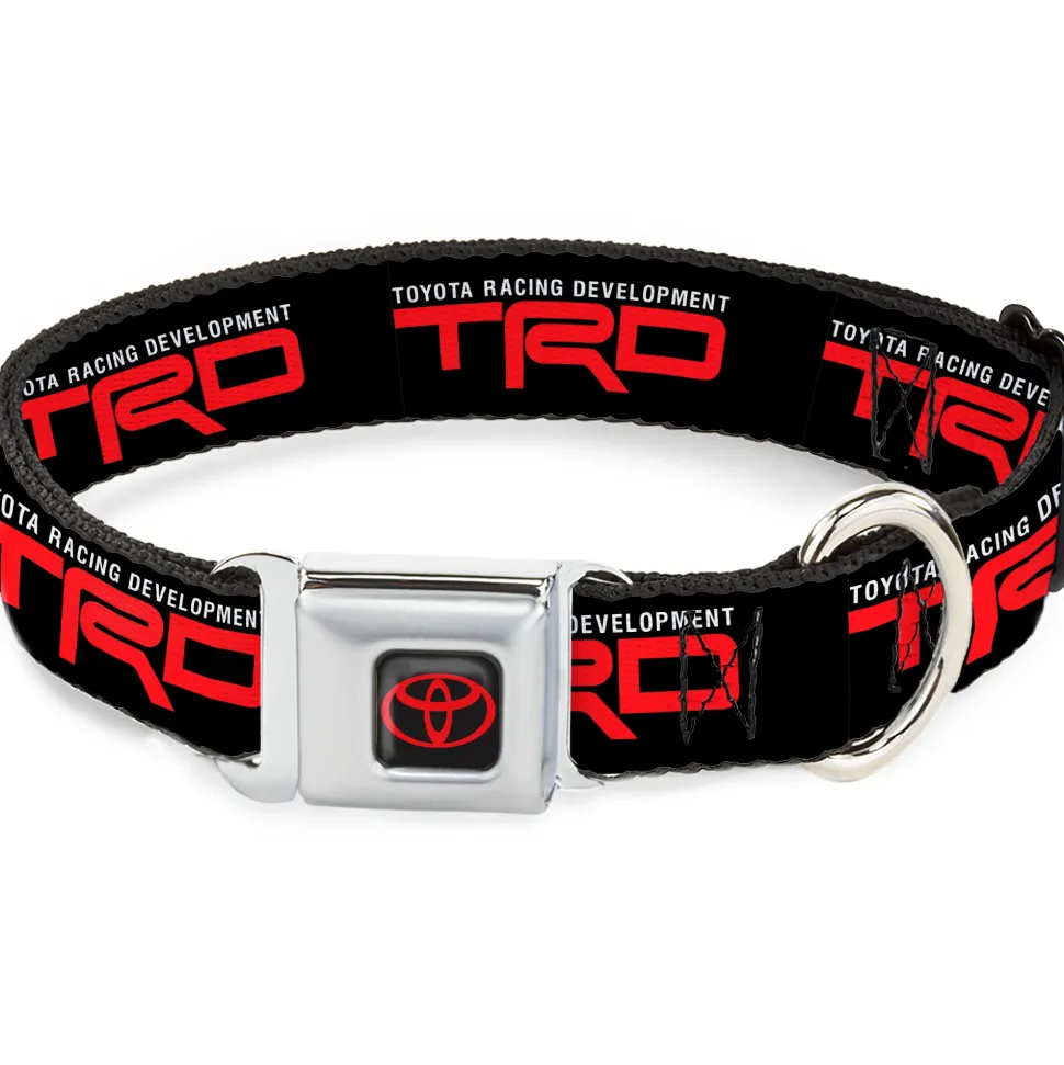 Toyota Logo Full Color Black/Red Seatbelt Buckle Collar - TOYOTA RACING DEVELOPMENT TRD Logo Black/White/Red