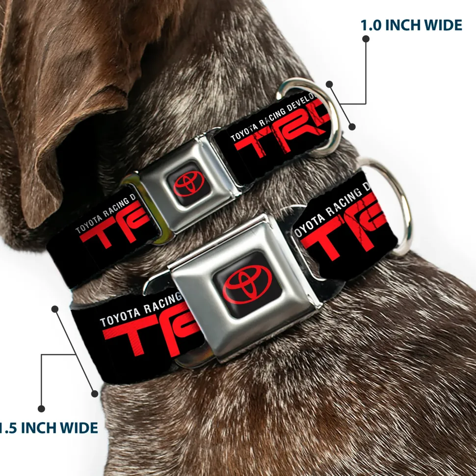 Toyota Logo Full Color Black/Red Seatbelt Buckle Collar - TOYOTA RACING DEVELOPMENT TRD Logo Black/White/Red