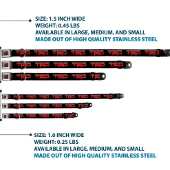 Toyota Logo Full Color Black/Red Seatbelt Buckle Collar - TOYOTA RACING DEVELOPMENT TRD Logo Black/White/Red