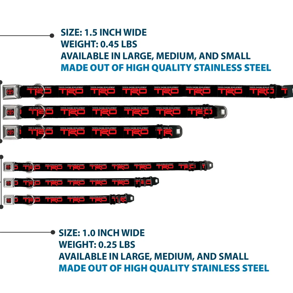 Toyota Logo Full Color Black/Red Seatbelt Buckle Collar - TOYOTA RACING DEVELOPMENT TRD Logo Black/White/Red