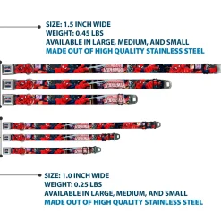 ULTIMATE SPIDER-MAN Ultimate Spider-Man Web Full Color Seatbelt Buckle Collar - THE ULTIMATE SPIDER-MAN Swinging City Poses