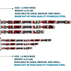 ULTIMATE SPIDER-MAN Ultimate Spider-Man Face Web Full Color Seatbelt Buckle Collar - SPIDER-MAN Action Poses/Comic Scenes White/Black/Red