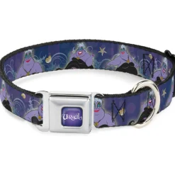 URSULA Full Color Purple-Fade/White Seatbelt Buckle Collar - Ursula 4-Poses/Shells/Ivy/Bubbles Purples/Blues