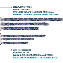 URSULA Full Color Purple-Fade/White Seatbelt Buckle Collar - Ursula 4-Poses/Shells/Ivy/Bubbles Purples/Blues