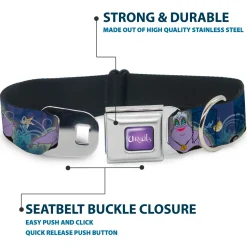 URSULA Full Color Purple-Fade/White Seatbelt Buckle Collar - Ursula 4-Poses/Shells/Ivy/Bubbles Purples/Blues