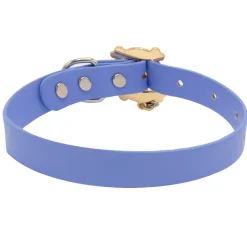 Vegan Leather Dog Collar - Friends Purple with Monica's Door Frame Buckle & Metal Charms