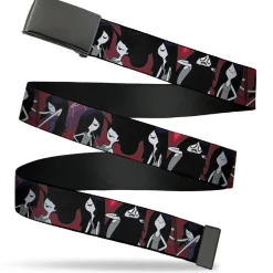 Web Belt Blank Black Buckle - Adventure Time Marceline Poses Collage Reds Webbing