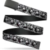 Web Belt Blank Black Buckle - Skelanimals Diego the Bat Pose Lace Print White/Black Webbing