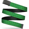 Web Belt Blank Black Buckle - Harry Potter Slytherin Icons Checker Greens Webbing