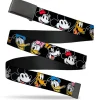 Web Belt Blank Black Buckle - Disney The Sensational Six Smiling Faces Black Webbing