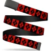 Web Belt Blank Black Buckle - Harley Quinn Diamond Blocks Red/Black Black/Red Webbing