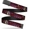 Web Belt Blank Black Buckle - CATWOMAN Bombshell Pose/Diamonds Red/Purple/Black Webbing