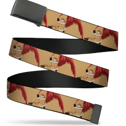 Web Belt Blank Black Buckle - My Hero Academia Keigo Takami Hawks Action Pose Orange Webbing