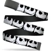 Web Belt Blank Black Buckle - Nightmare Before Christmas 7-Jack Expressions CLOSE-UP Black/White Webbing