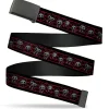 Web Belt Blank Black Buckle - Skelanimals Six Character Collage Black/Red/Grays Webbing