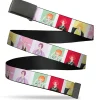 Web Belt Blank Black Buckle - Hell's Paradise Tensen Character Pose Blocks White/Multi Color Webbing