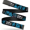 Web Belt Blank Black Buckle - COWBOY BEBOP Title Logo and Character Blocks Black/Blues Webbing