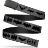 Web Belt Blank Black Buckle - Bat Logo Transitions Gray/Black Webbing