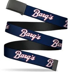 Web Belt Blank Black Buckle - BARQ'S Vintage Logo Navy/Red/White Webbing