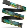 Web Belt Blank Black Buckle - The Wizard of Oz Yellow Brick Road Scenes Webbing