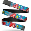 Web Belt Blank Black Buckle - Ariel & Flounder Vivid Underwater Poses Webbing