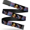 Web Belt Blank Black Buckle - Beetlejuice Graveyard Gargoyle Pose Black Webbing